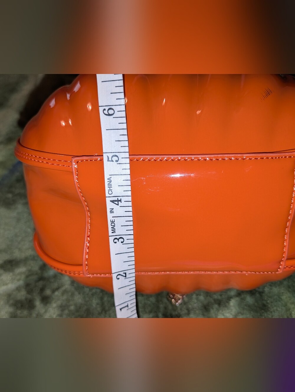Pumpkin Shaped Chain Handle Bag Orange VGC - Picture 4 of 10
